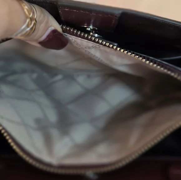 Michael Kors Burgundy Hamilton Handbag. Worn Once. EUC - Picture 9 of 14